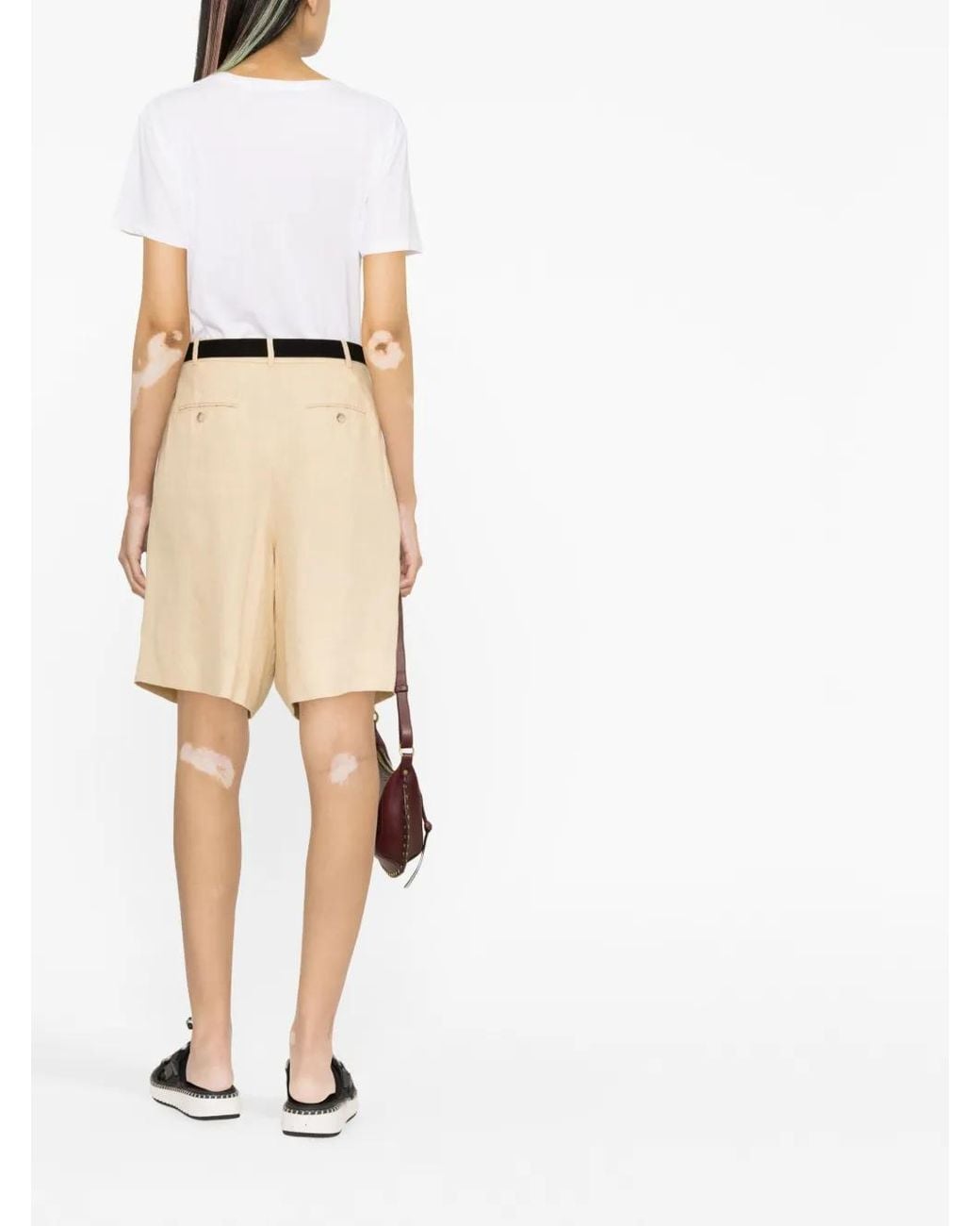 Polo Ralph Lauren Natural Pleated Linen Shorts