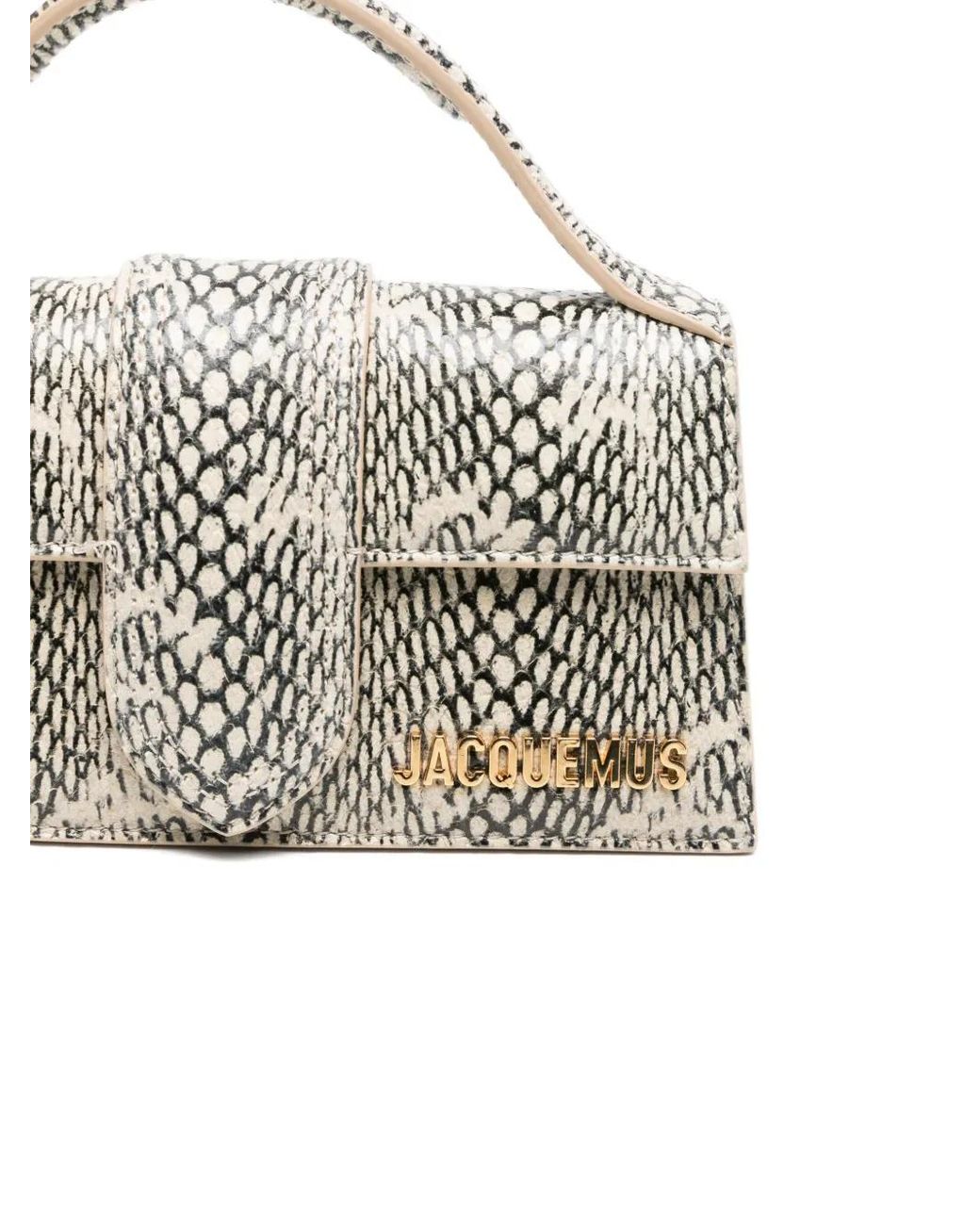 Jacquemus Metallic Le Bambino Snake-Print Tote Bag