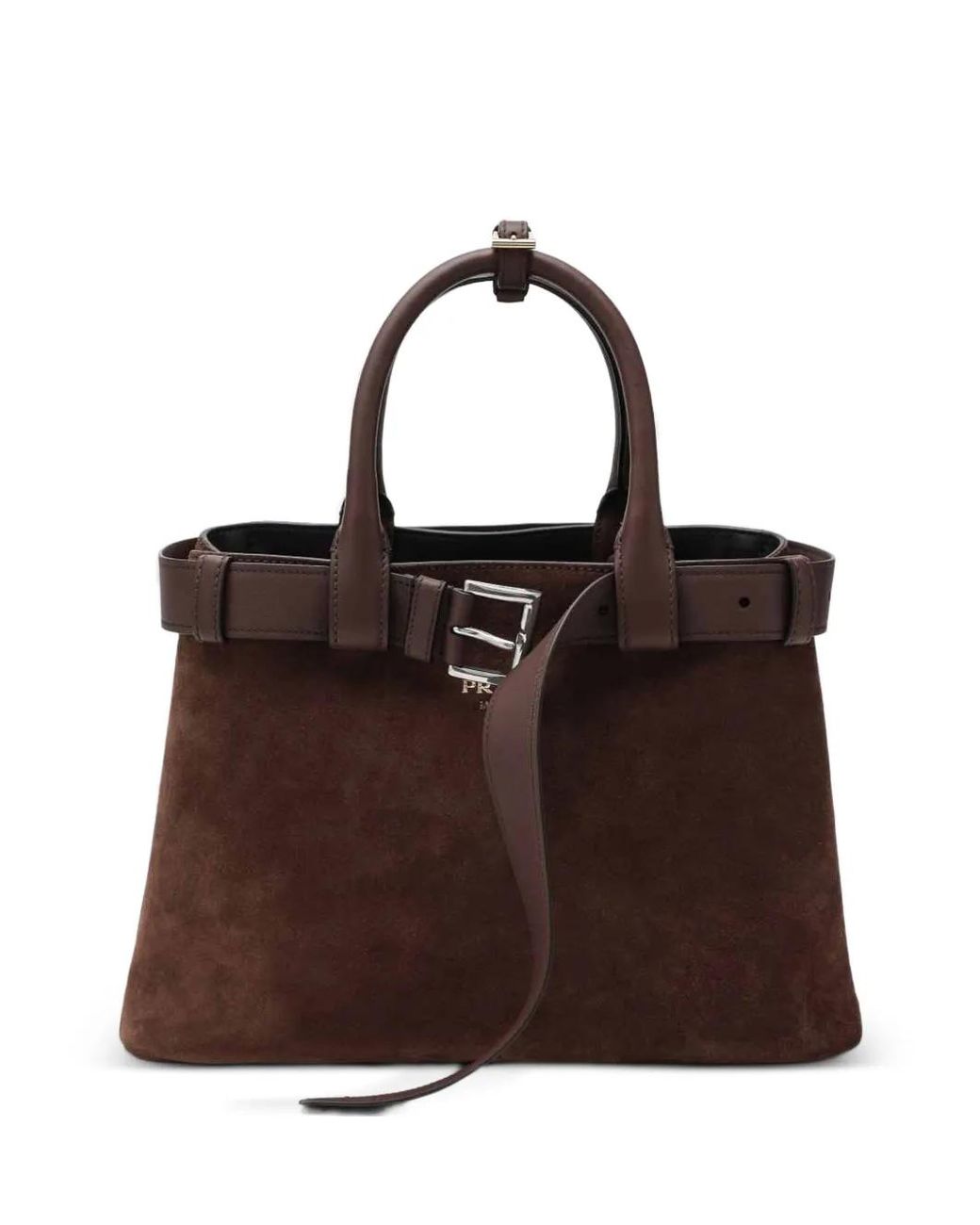 Borsa Tote Media di Prada in Brown