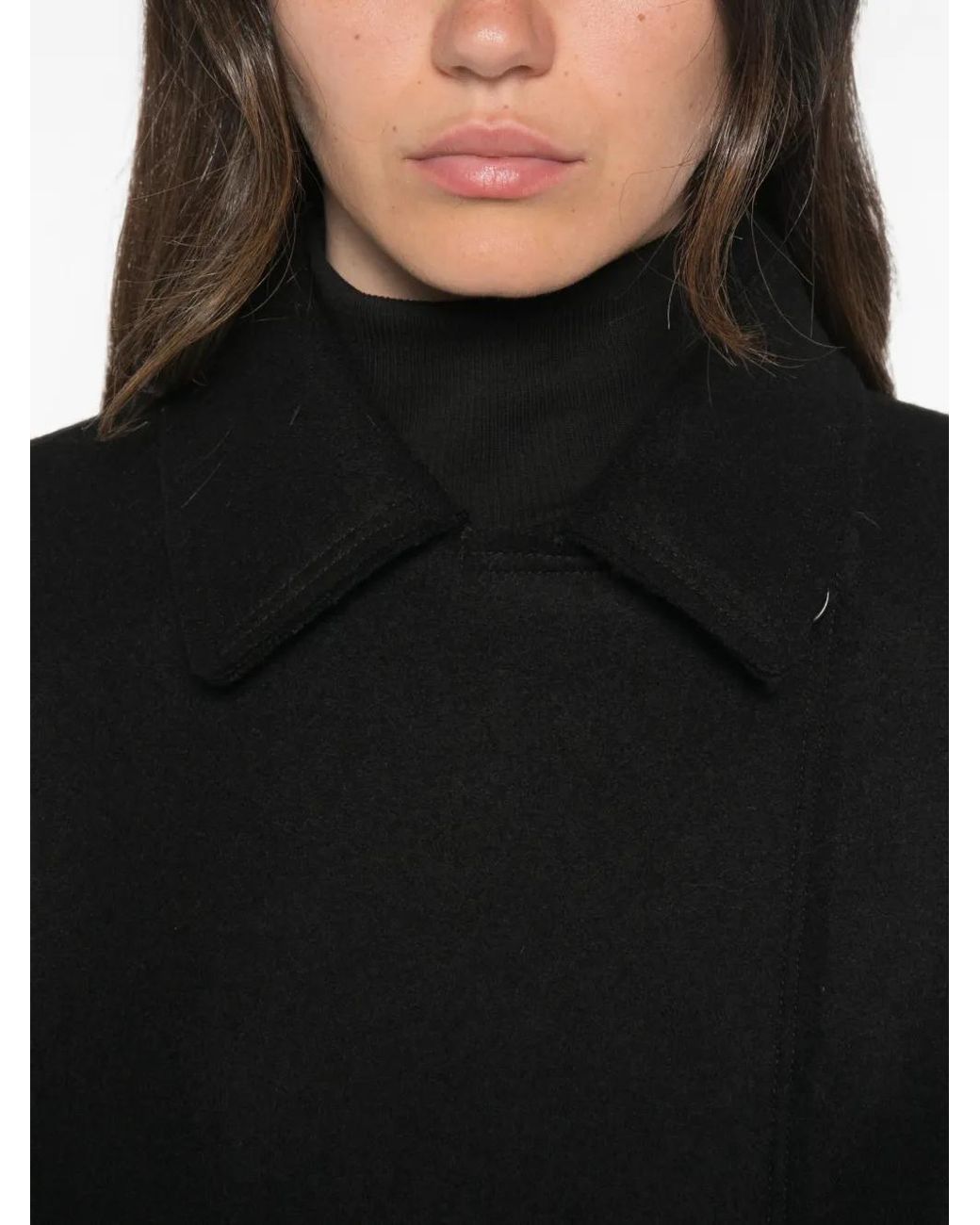 Jil Sander Black Concealed-Fastening Double-Breasted Coat