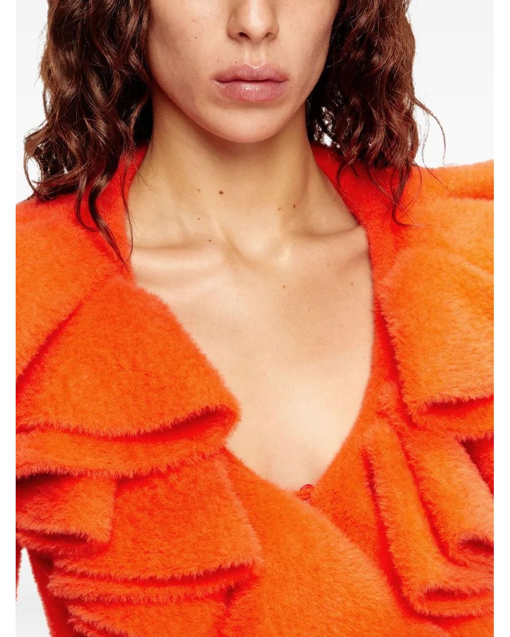 DIESEL Orange Cardigan M-Inge À Volants