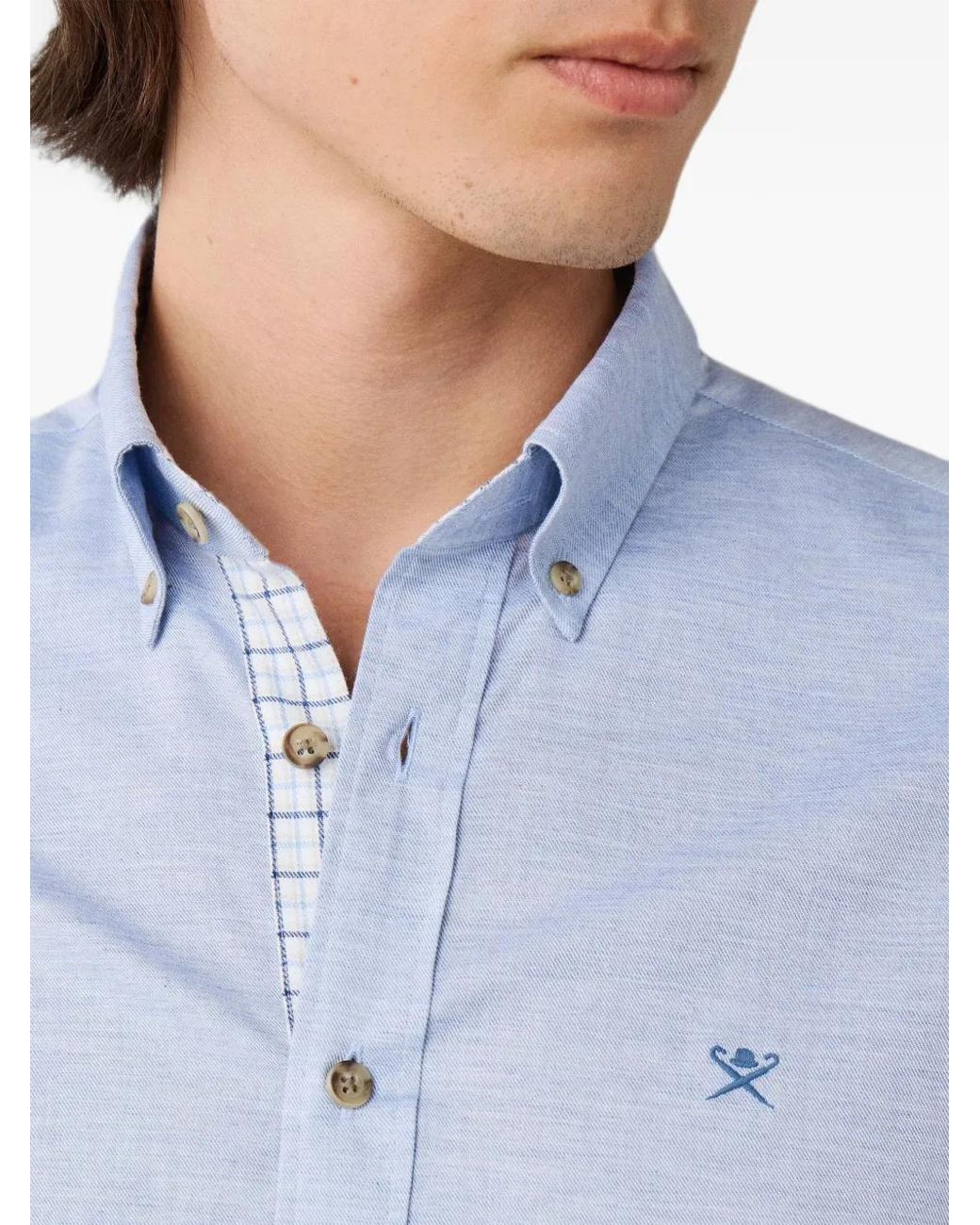 Camisa Brompton Con Botones Hackett de hombre de color Blue