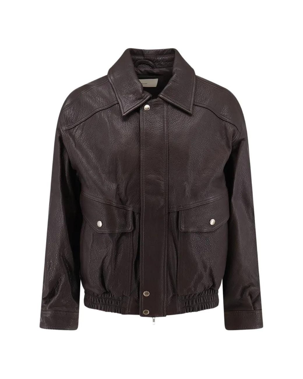 DUNST Black Oversized Grained-Leather Jacket