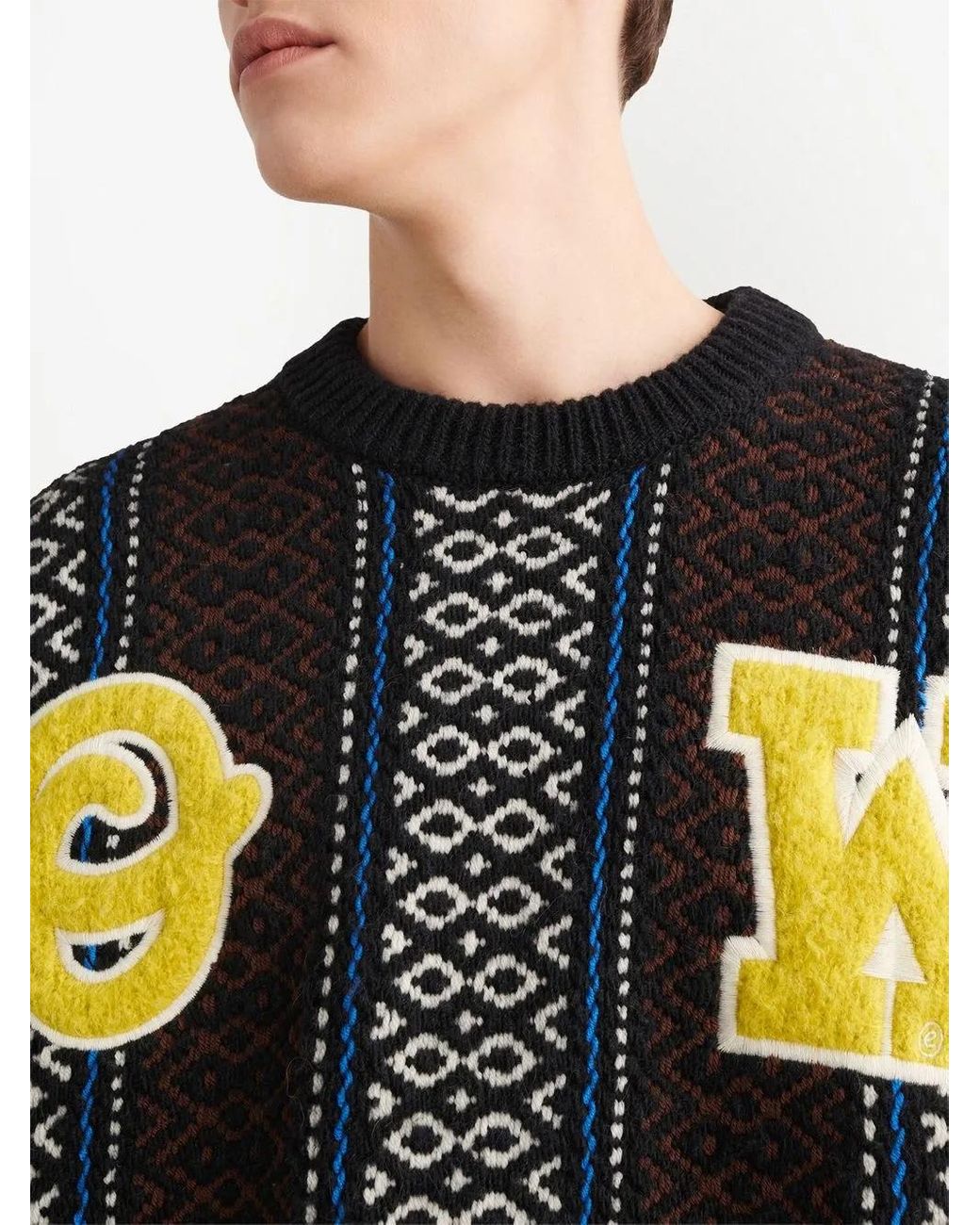 Off-White c/o Virgil Abloh Brown Wool Crewneck Jumper for men