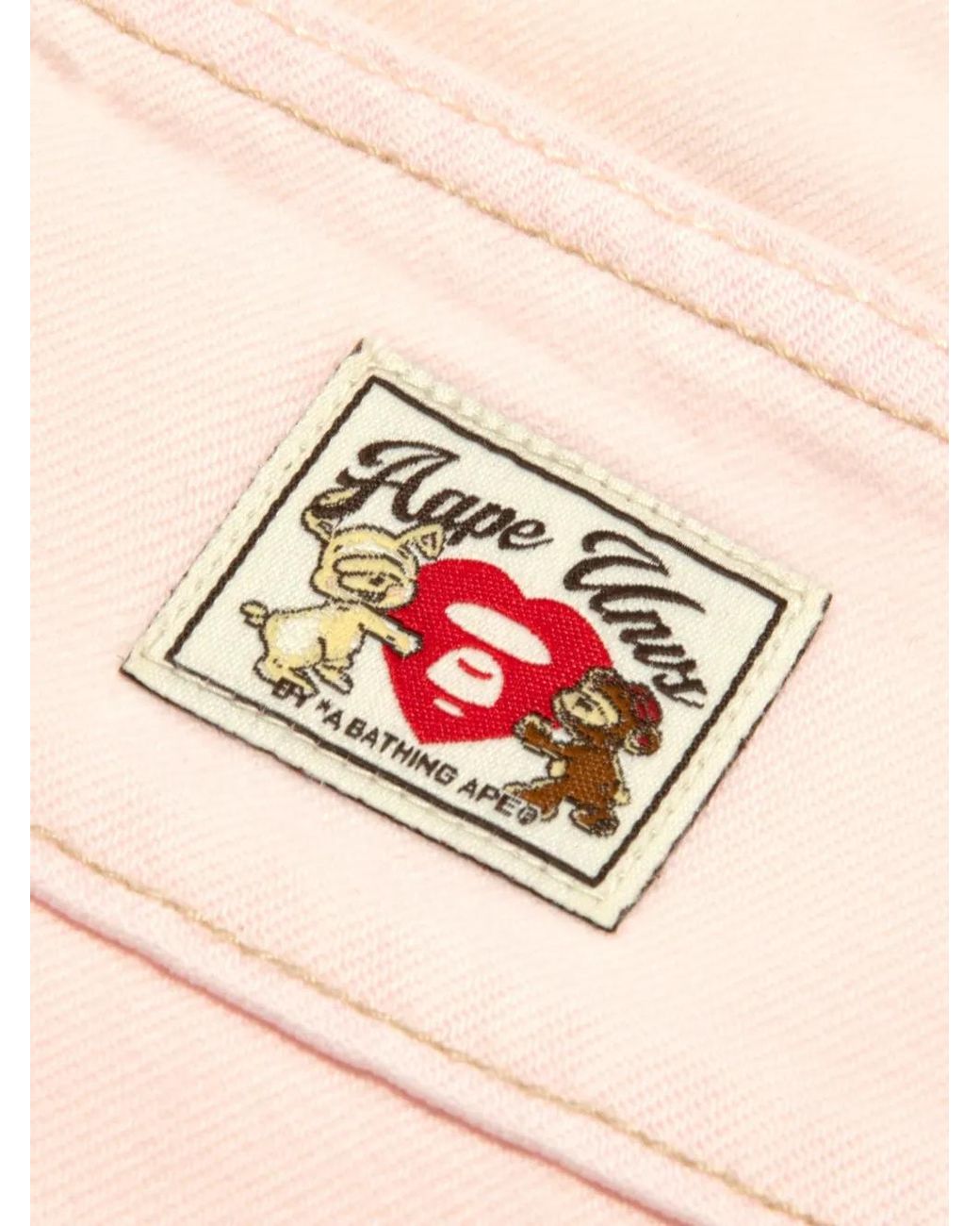 Aape By A Bathing Ape Pink Short À Bords Francs