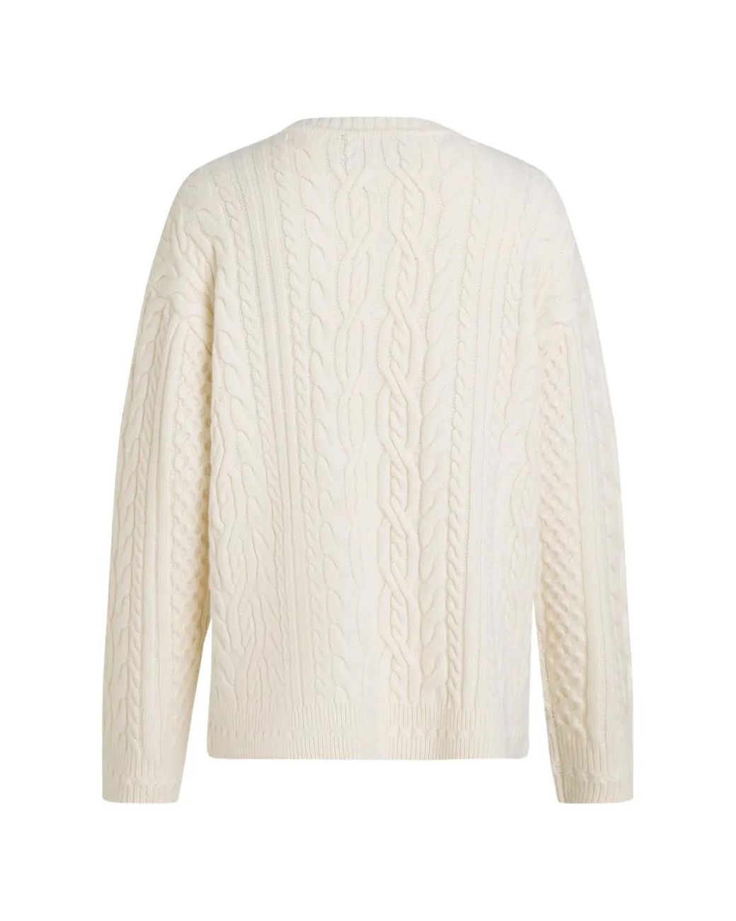 Karl Lagerfeld White Chunky Cable-Knit Sweater