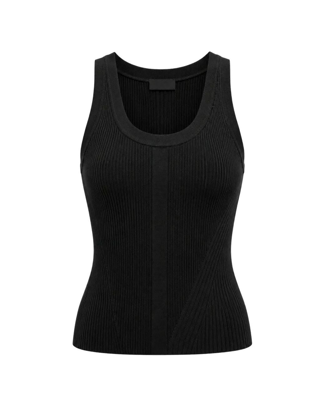 Bruuns Bazaar Black Ribbed-Knit Scoop-Neck Tank Top