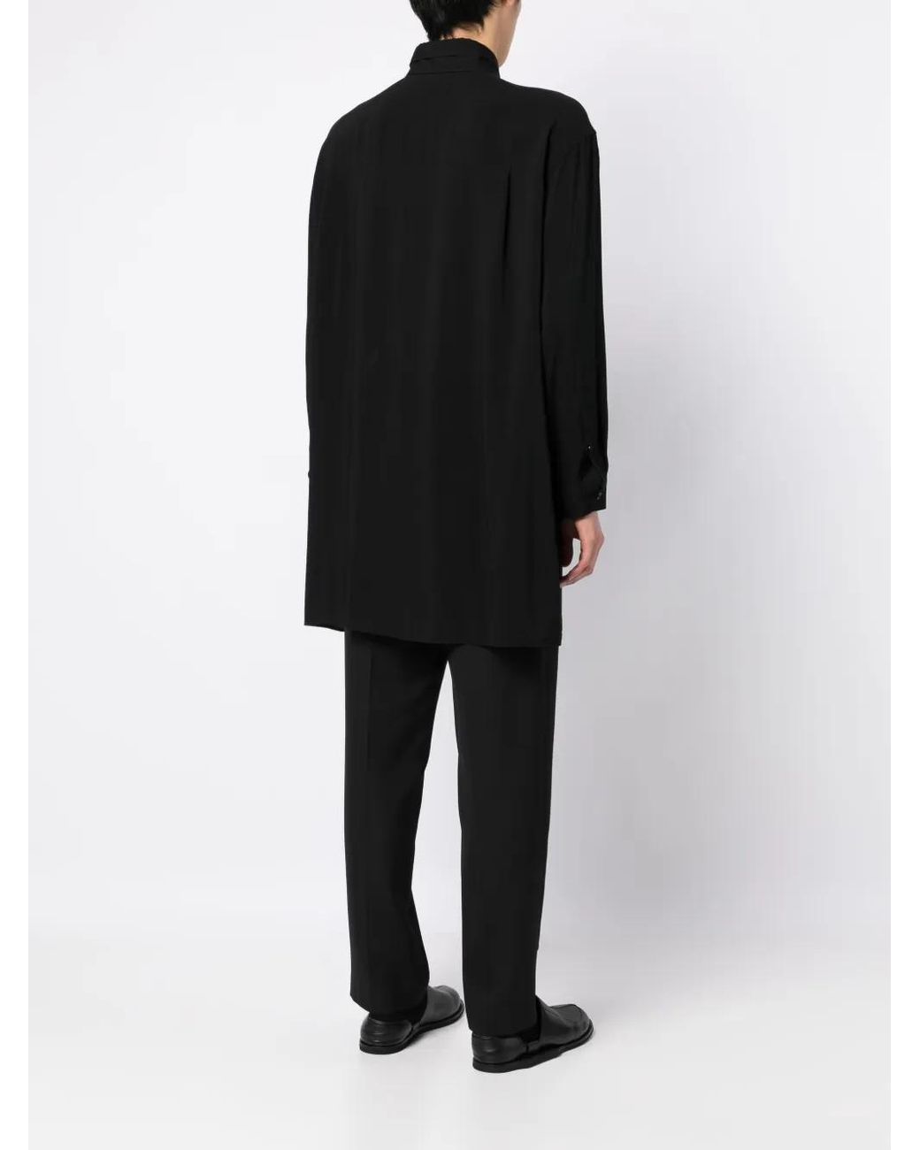Yohji Yamamoto Black Graphic-Print Long-Sleeve Shirt for men