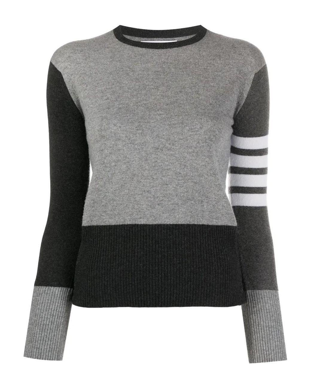 Thom Browne Gray Ribbed Cashmere Sweater