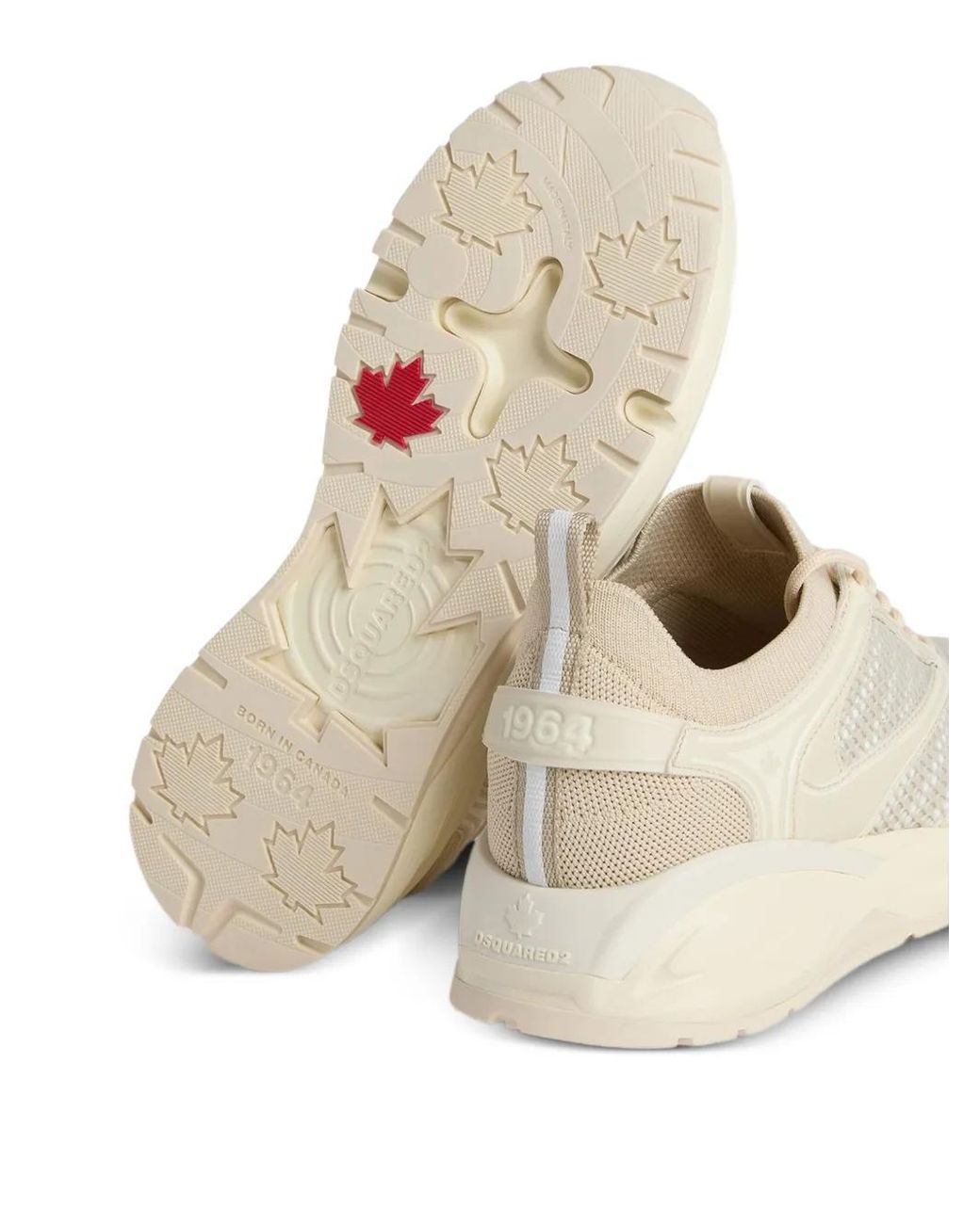 DSquared² White Dash Platform Panelled Sneakers