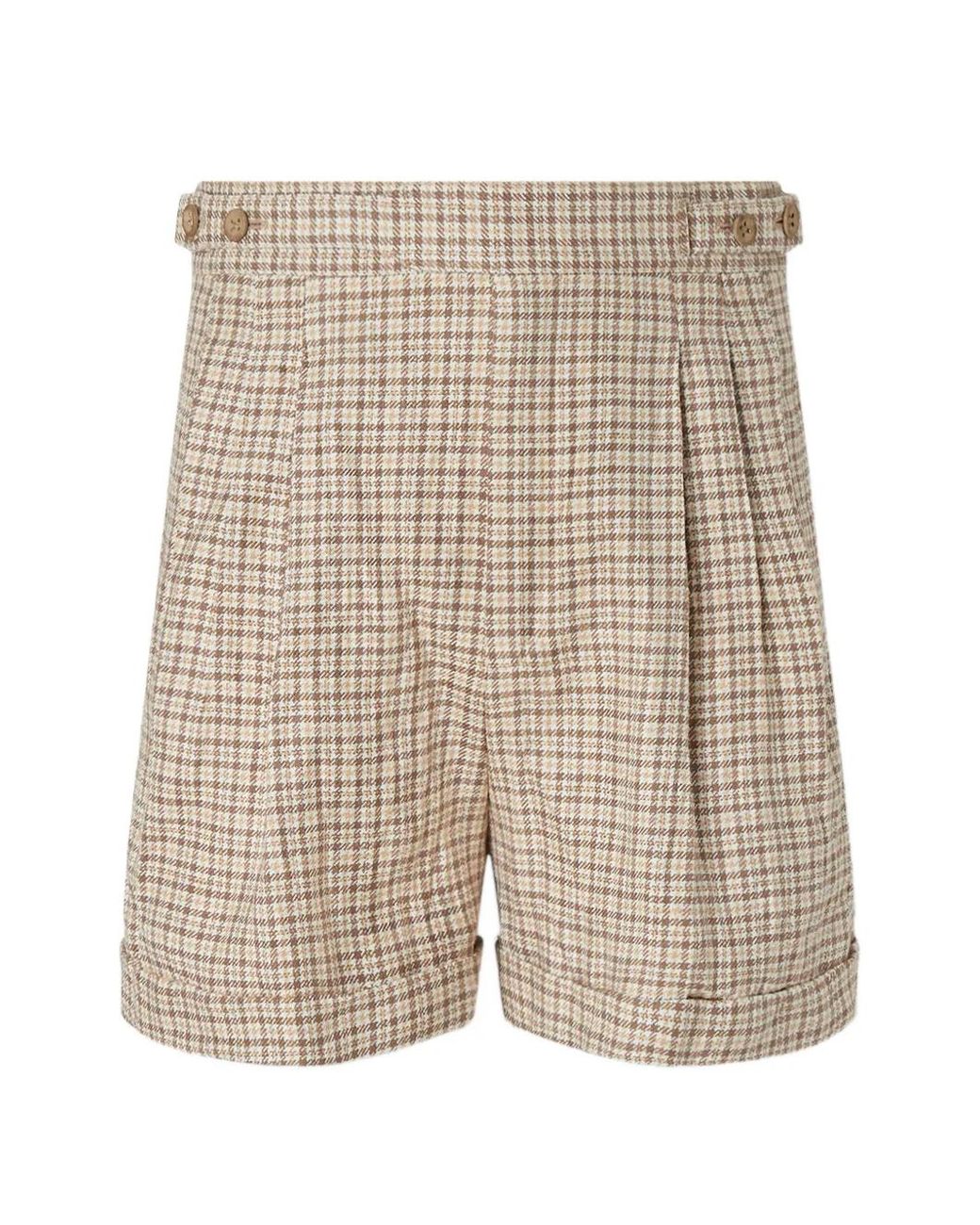Zegna Natural Button-Detail Pleated Silk Shorts for men