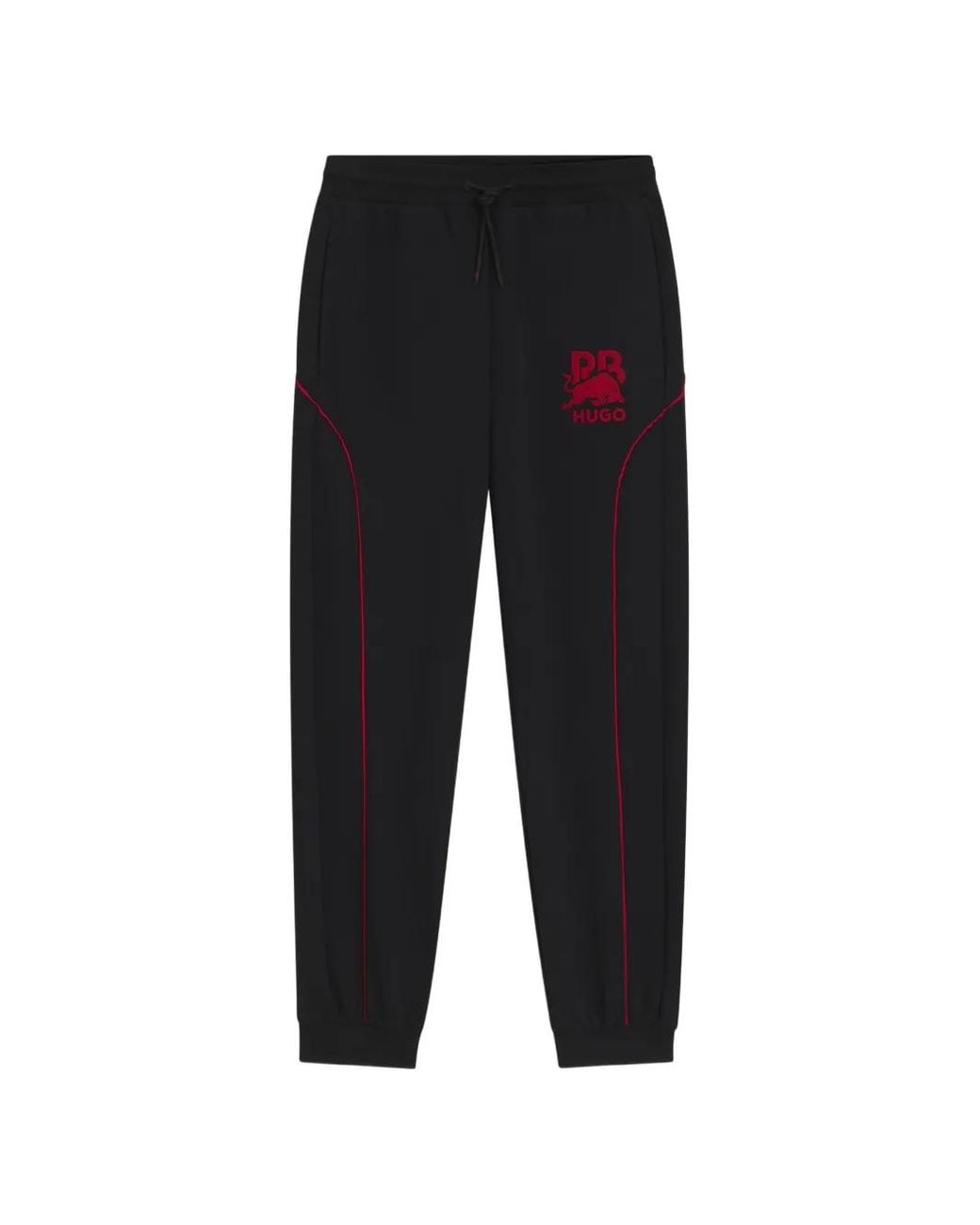 HUGO Black X Rb Stretch-Cotton Sweatpants With Bull Motif for men