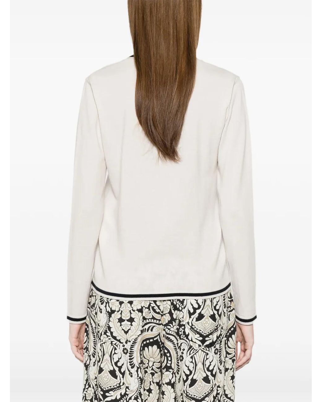 Max Mara White V-Neck Cardigan