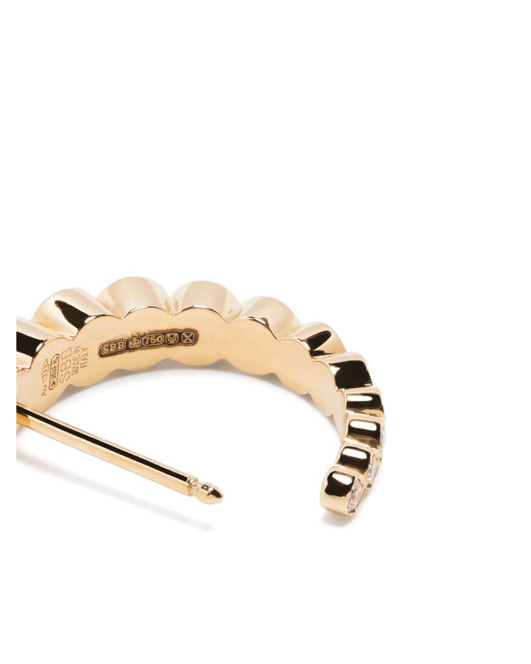 Sophie Bille Brahe Metallic 18Kt Diamond Huggie Earring