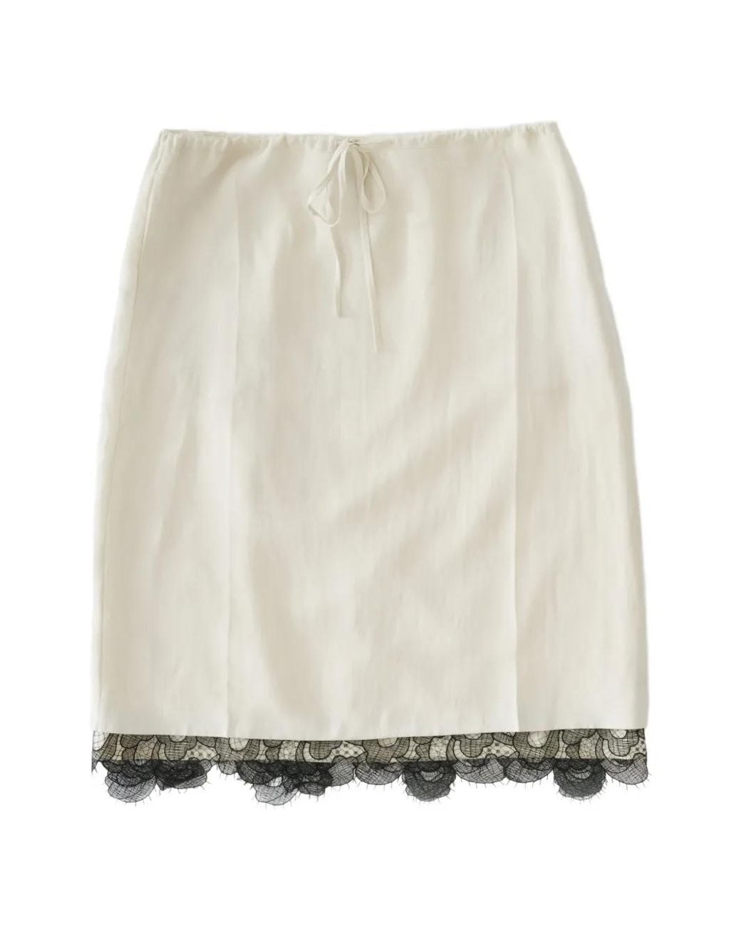 Studio Nicholson White Alder Lace-Hem Mini Skirt
