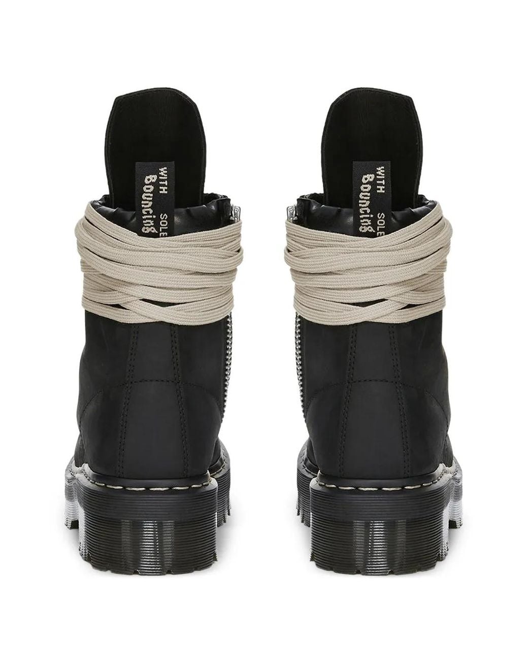 Rick Owens Black X Dr. Martens Quad Sole Steel-Toe Combat Boots