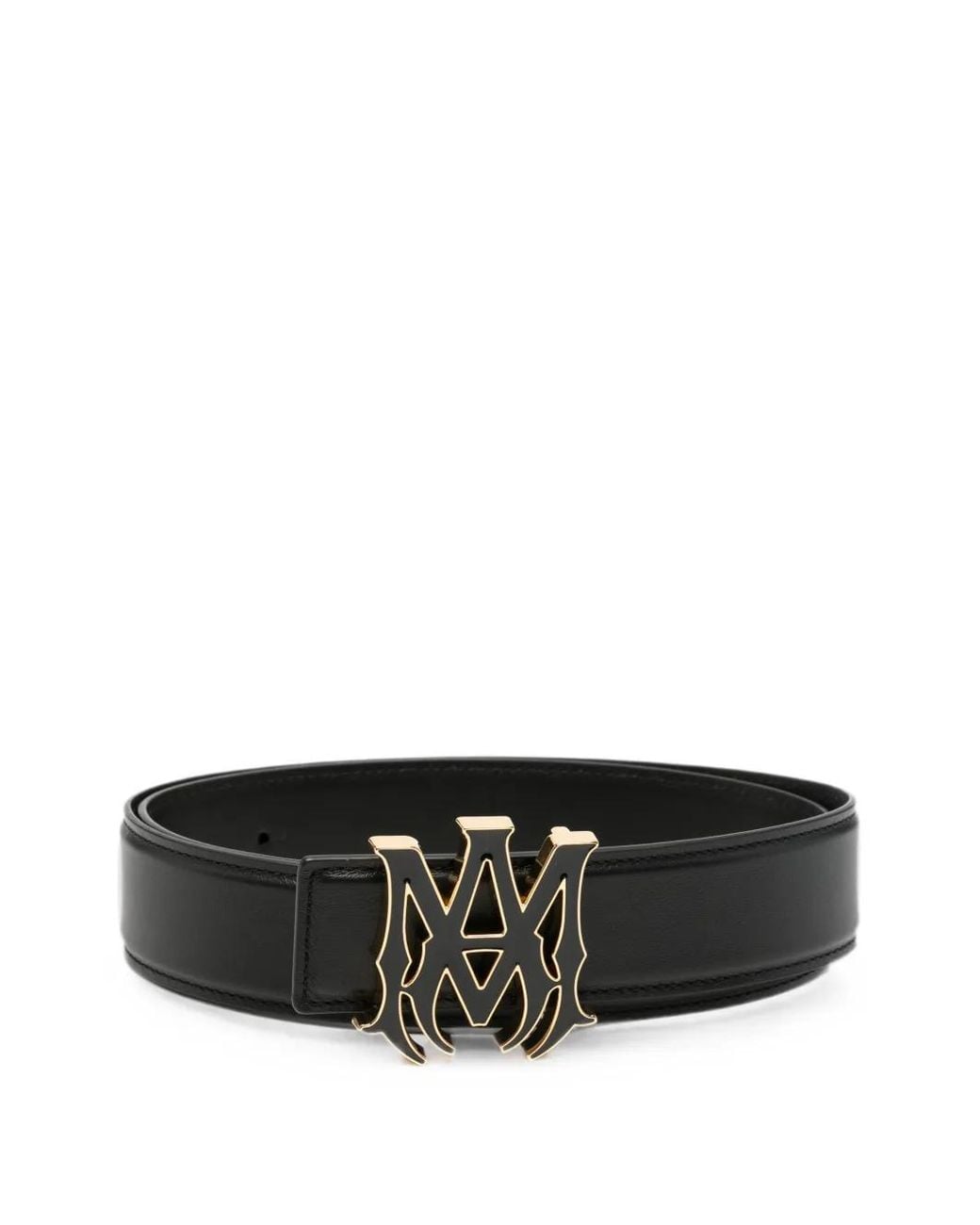 Amiri Black Logo Leather Belt for men
