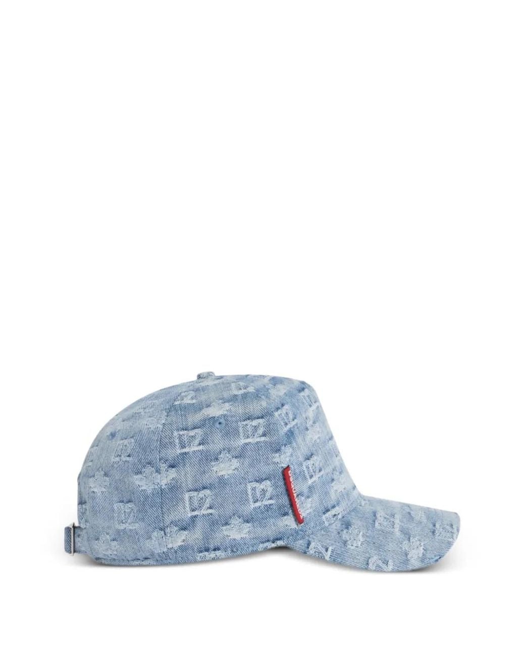 DSquared² Blue Monogram Print Baseball Cap for men