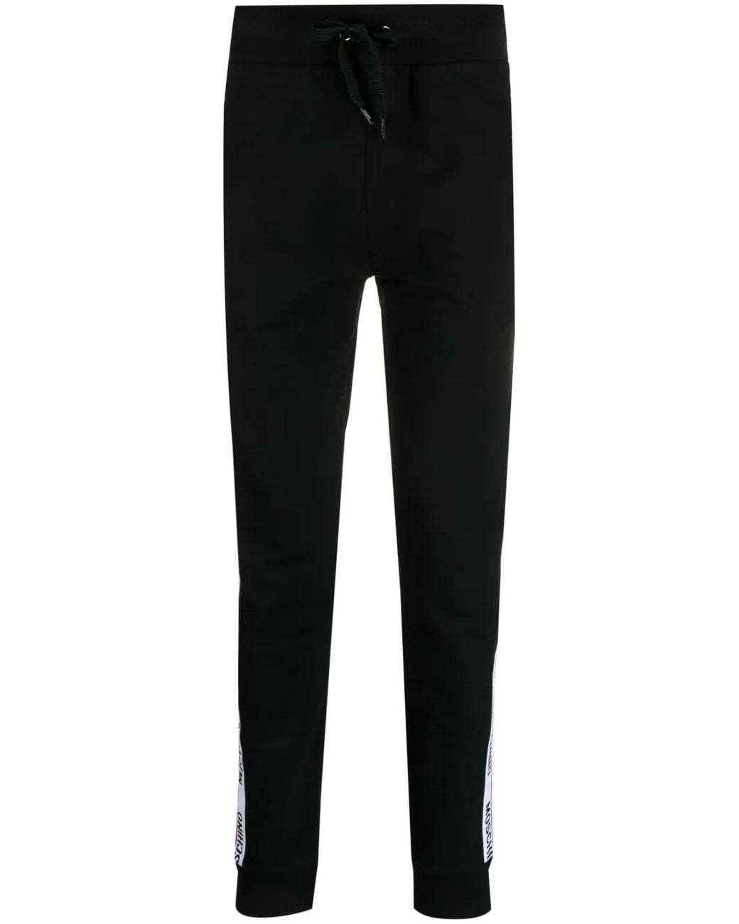Moschino Black Logo-Tape Loungewear Trousers for men