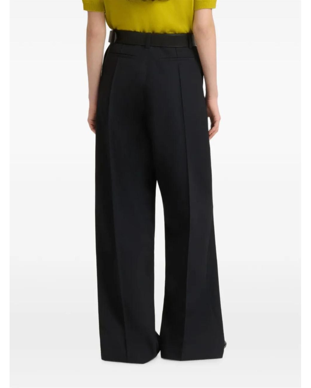 Marni Blue Wool Wide-Leg Trousers