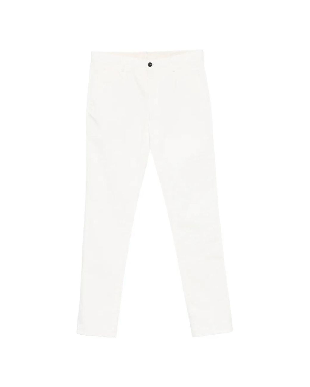 Incotex White Straight-Leg Trousers for men