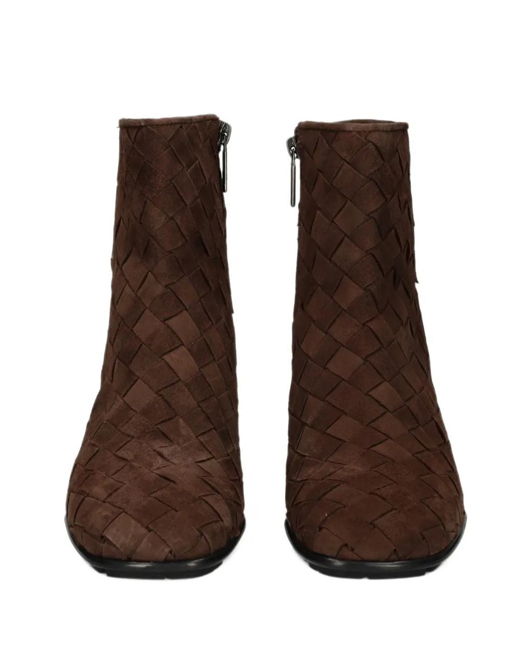 Pons Quintana Brown Woven Leather Ankle Boots