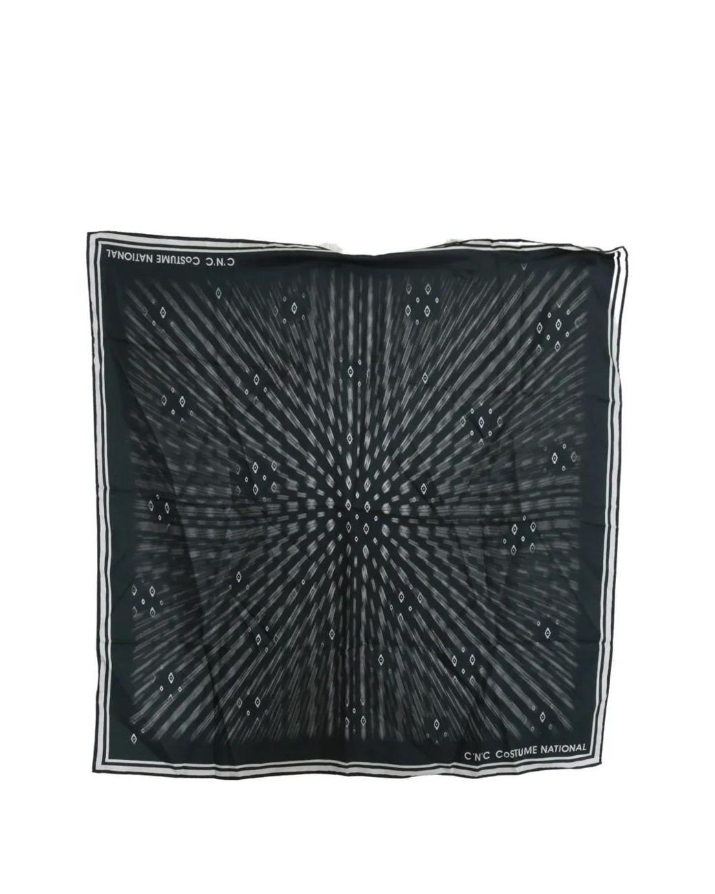 CoSTUME NATIONAL Black Logo-Print Striped Scarf