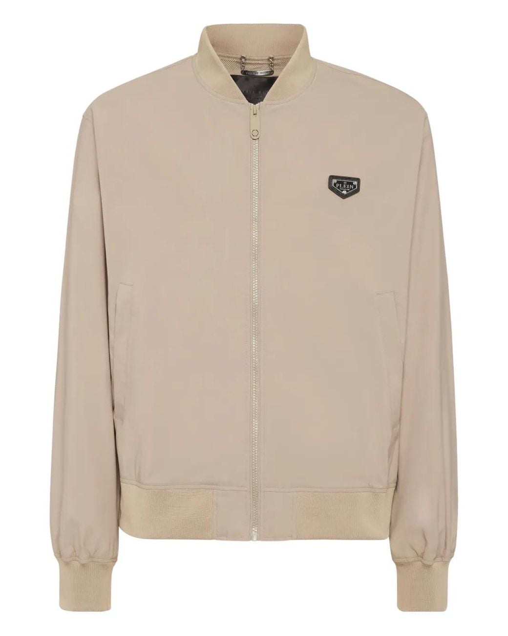 Philipp Plein Natural Logo-Patch Bomber Jacket for men
