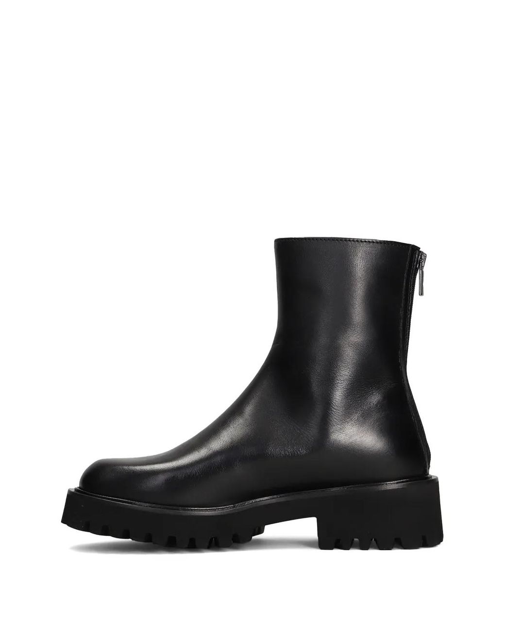 Fabio Rusconi Black Rear-Zip Chunky Ankle Boots