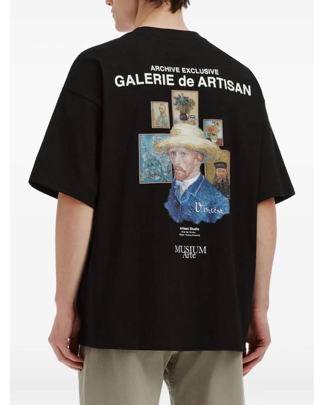Musium Div. Black Graphic-Print Crew-Neck T-Shirt for men
