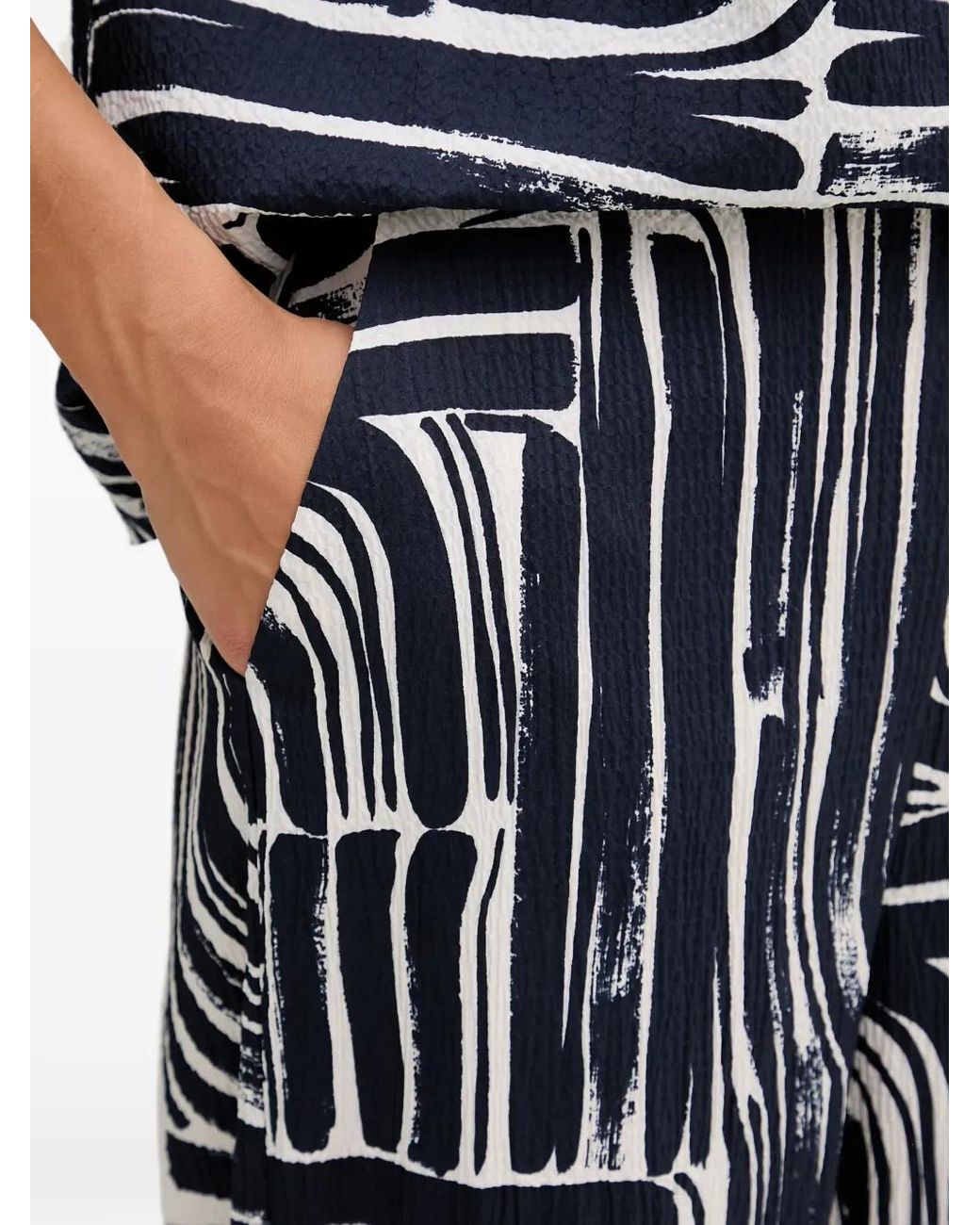 Joseph Ribkoff Blue Abstract-Print Palazzo Pants