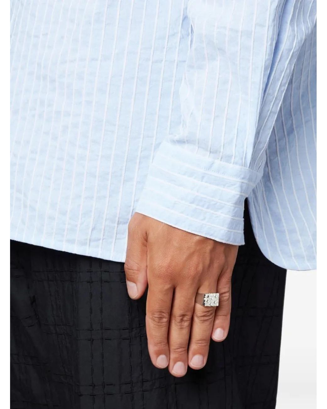 Bleue Burnham White Rose Garden Impression Signet Ring