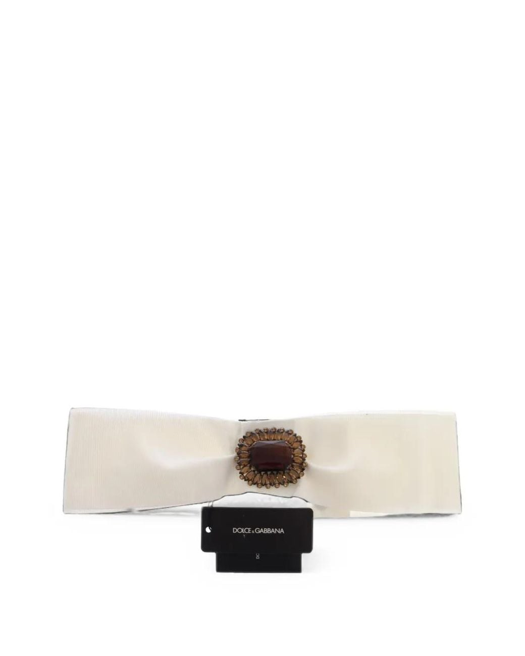 Dolce & Gabbana White Embellished Snap-Button Belt