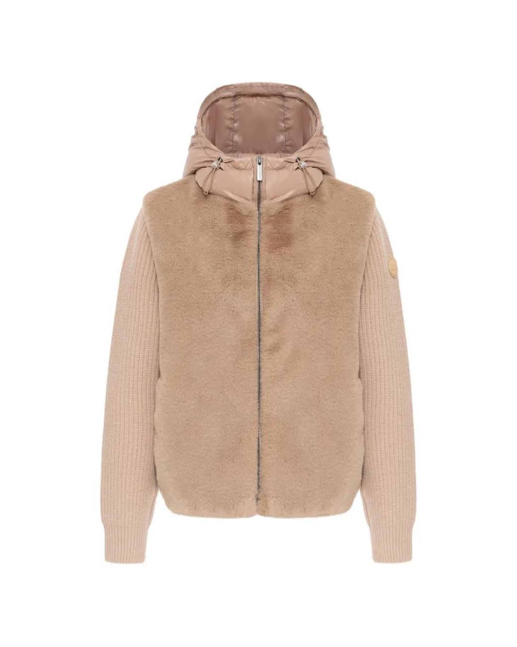 Colmar Natural Hybrid Faux-Fur Panelled Hooded Coat