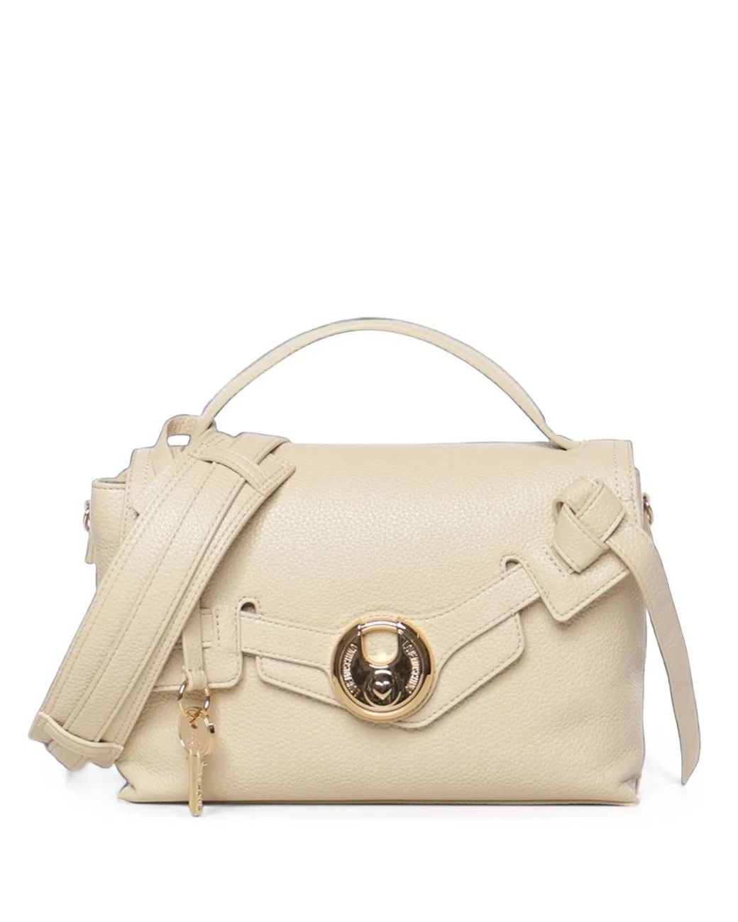 Love Moschino Natural Sac Cabas Grainé À Plaque Logo