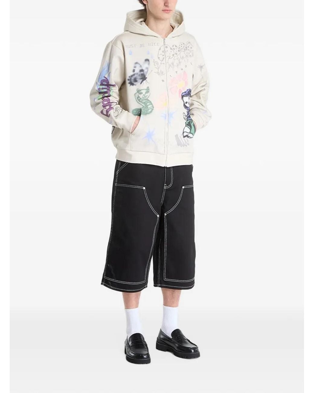 RIPNDIP White Goosebumps Graphic-Print Hoodie for men