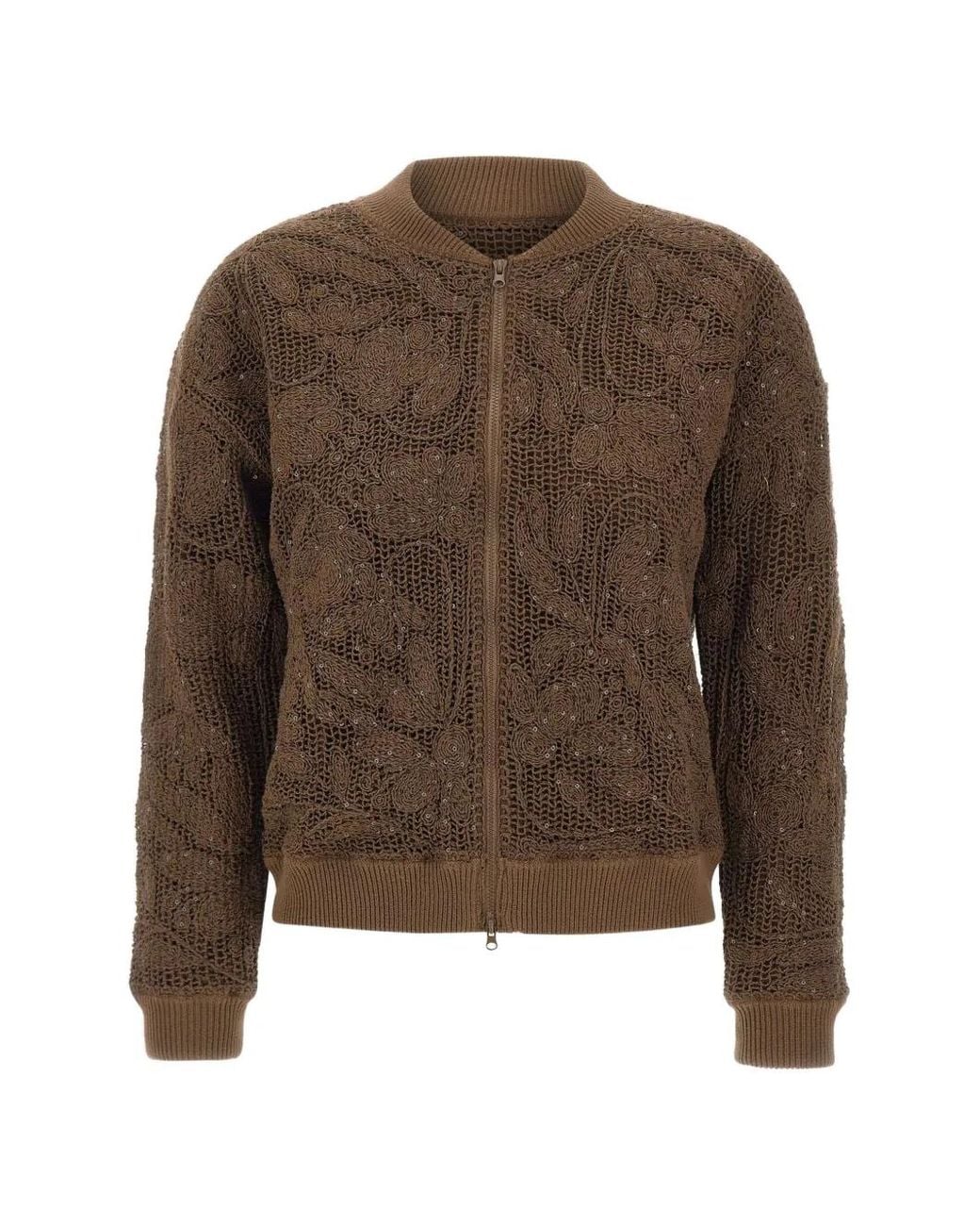 Chaqueta Bómber Bordada Con Lentejuelas Kangra de color Brown