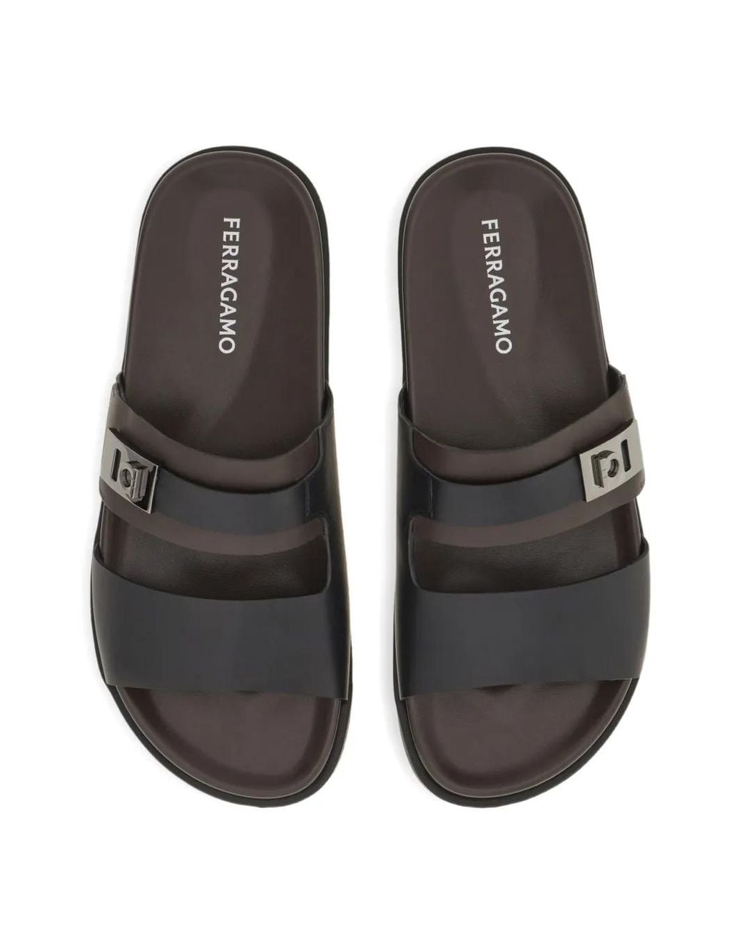 Sliders Ferragamo pour homme en coloris Black