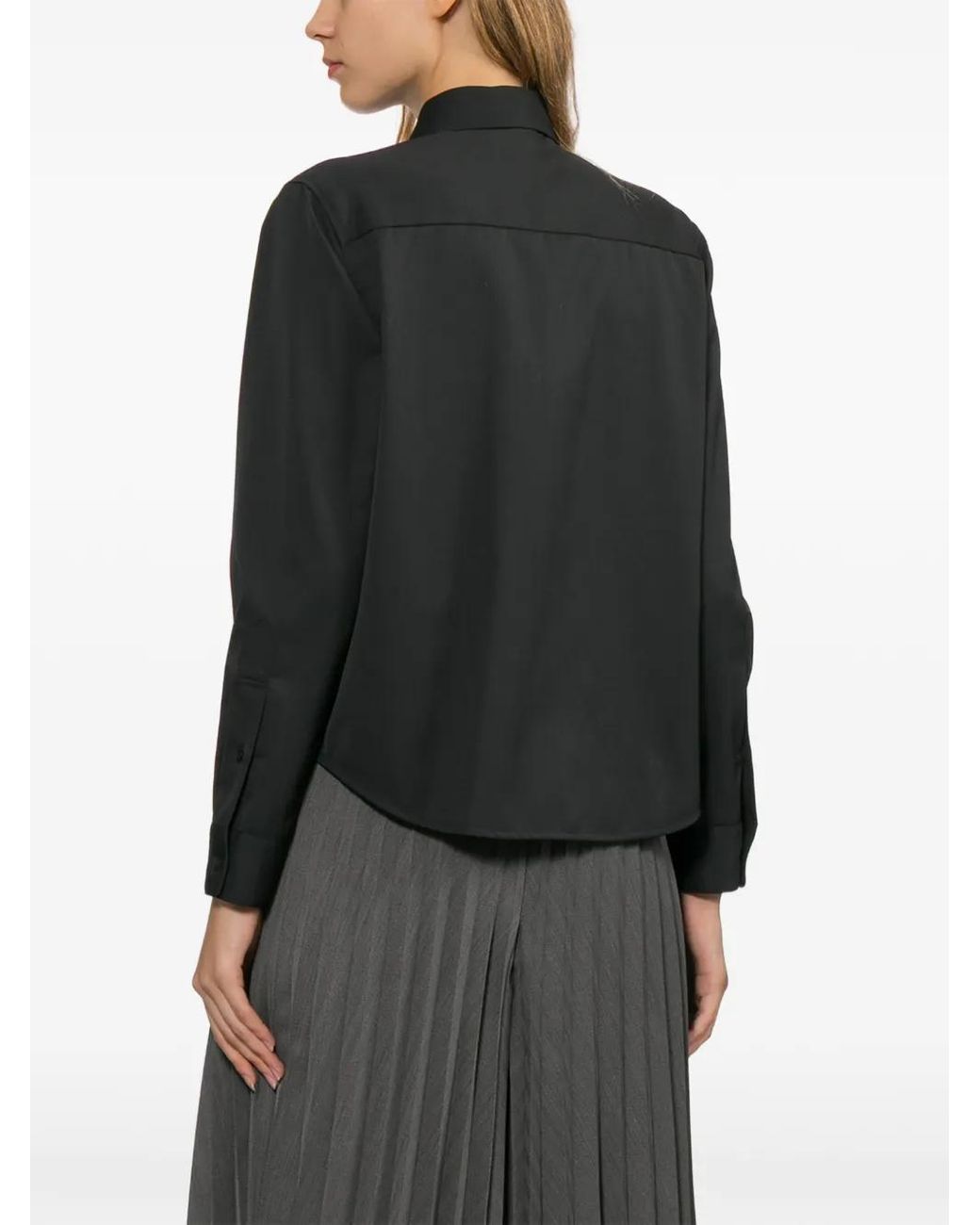 Toga Black Twill Ribbon Shirt
