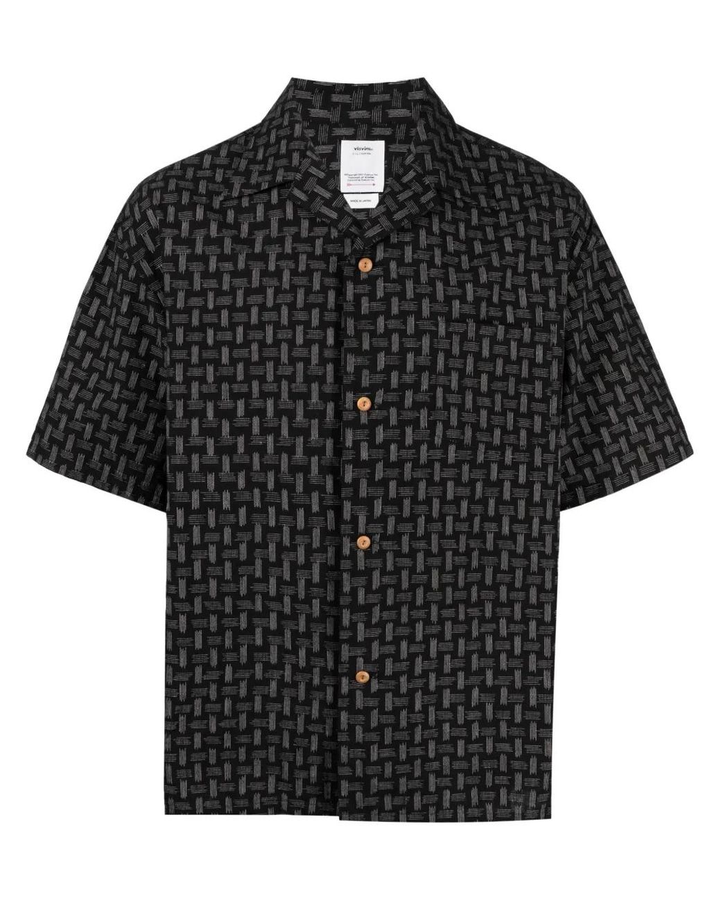 Visvim Black Graphic-Print Short-Sleeve Shirt for men