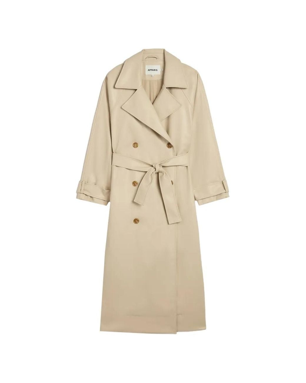 Apparis Natural Lana Double-Breasted Trench Coat