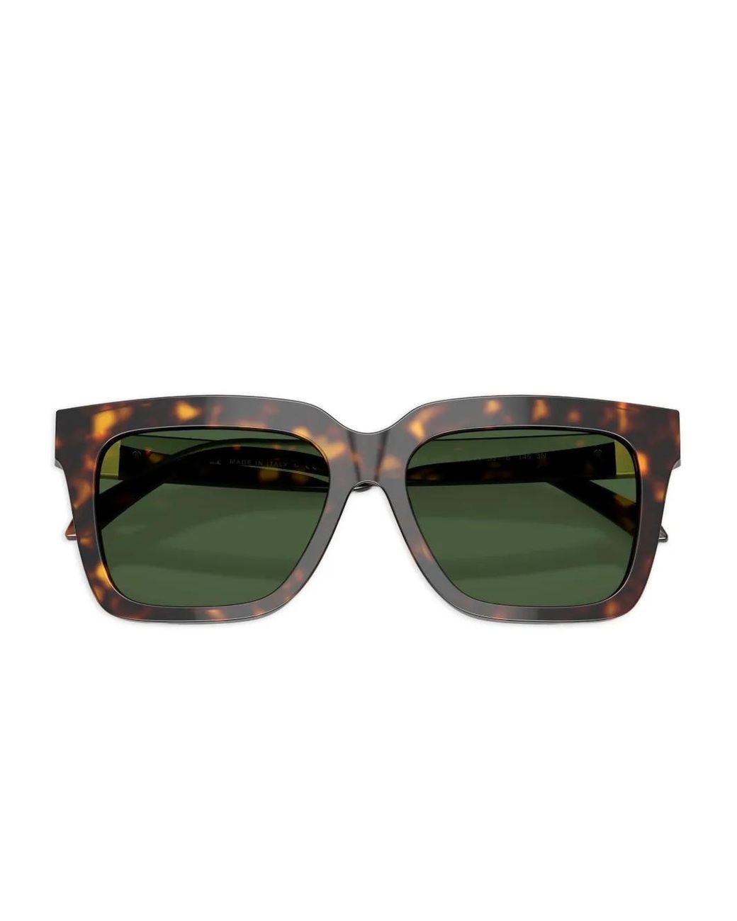 Versace Green Tortoiseshell-Effect Squared-Frame Sunglasses