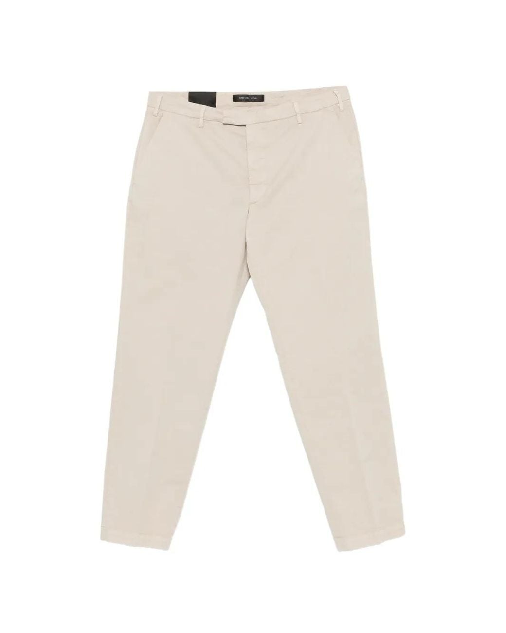 Michael Coal White Belt-Loop Pocket Trousers for men