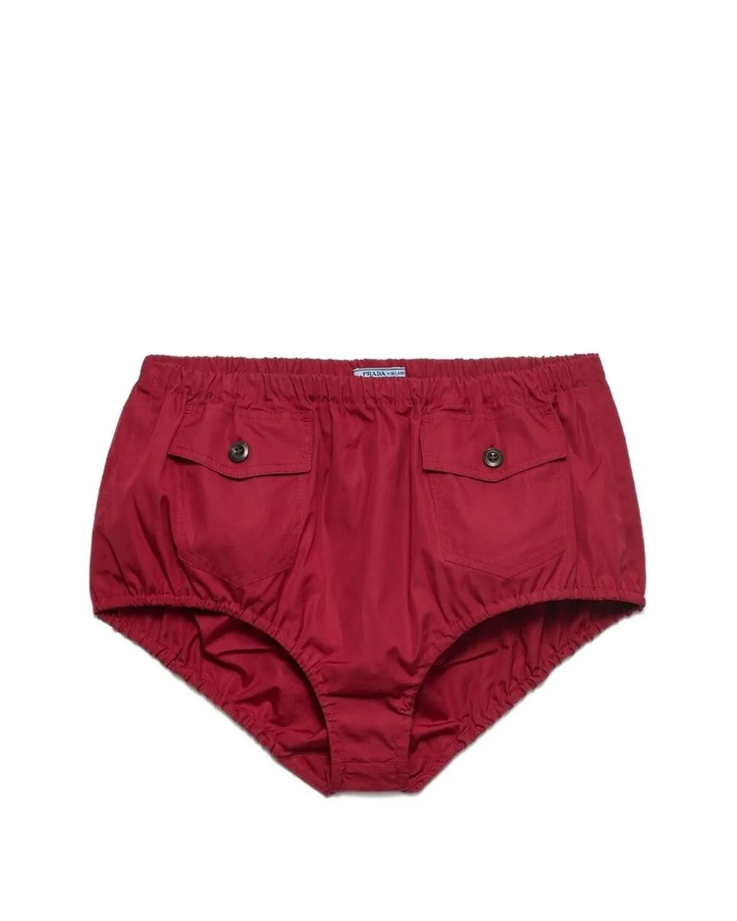 Prada Red Poplin Shorts
