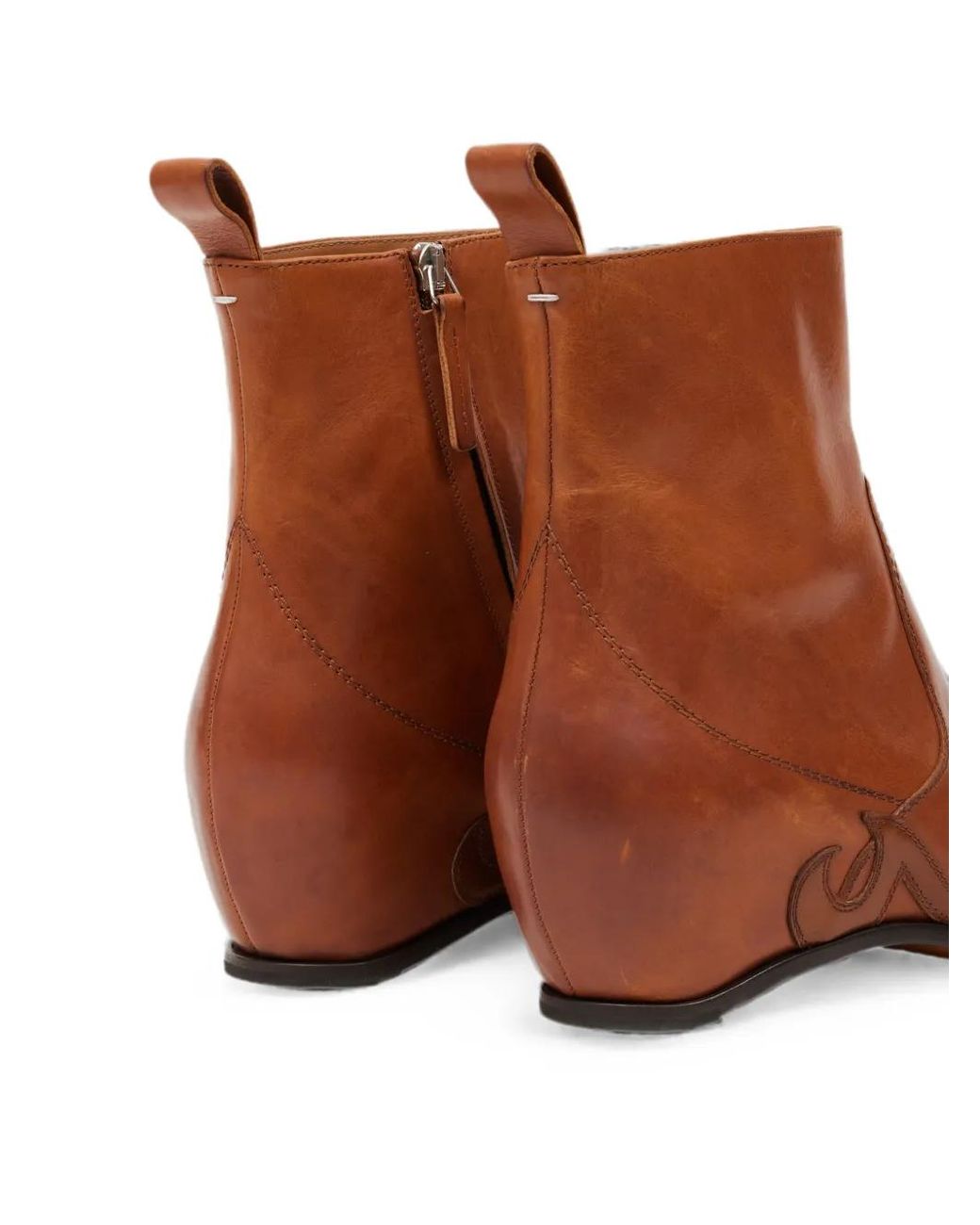 Maison Margiela Brown Heel-Less Western Ankle Boots for men
