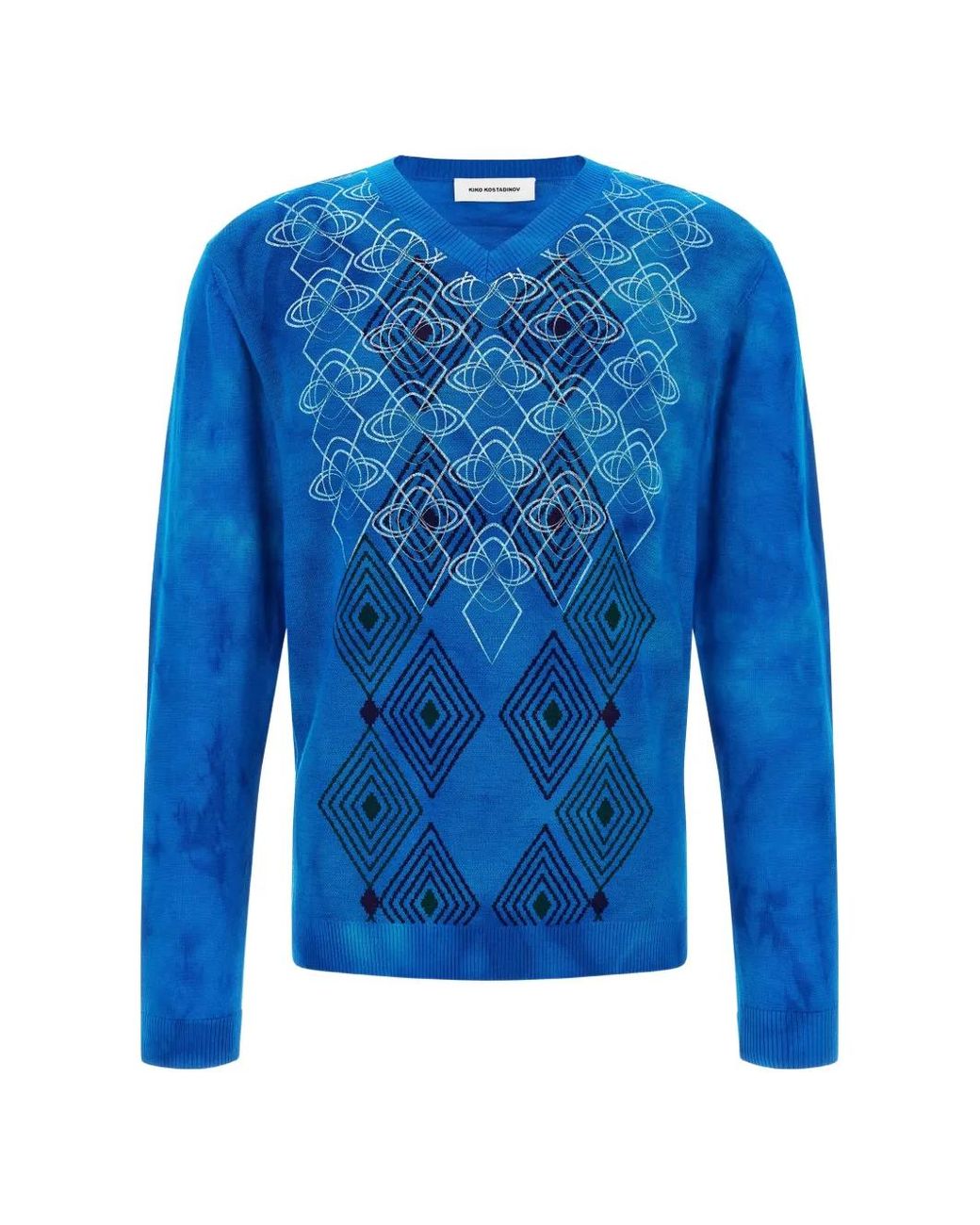 Kiko Kostadinov Blue Hatha V-Neck Sweater for men