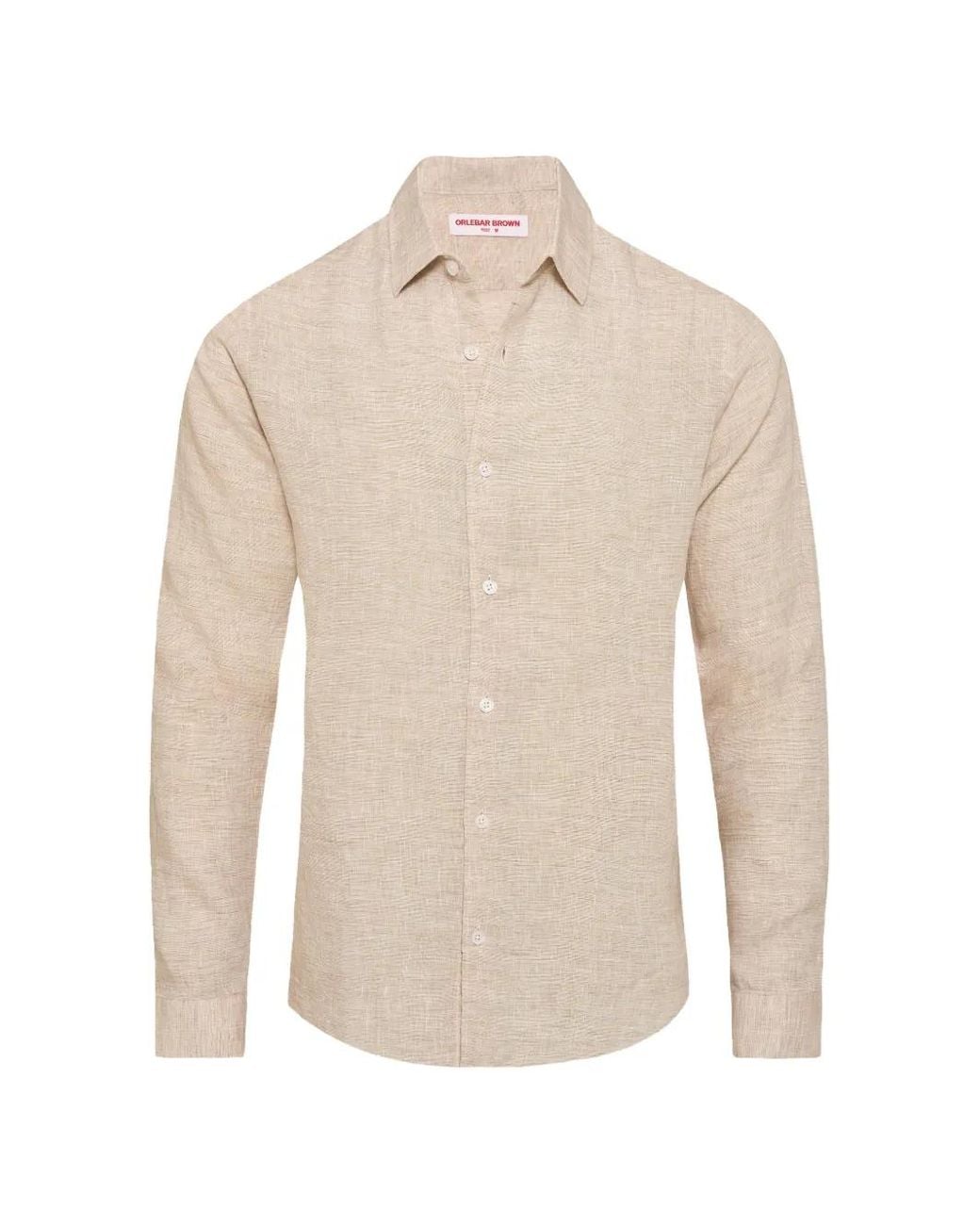 Orlebar Brown White Giles Buttoned Long-Sleeve Shirt for men