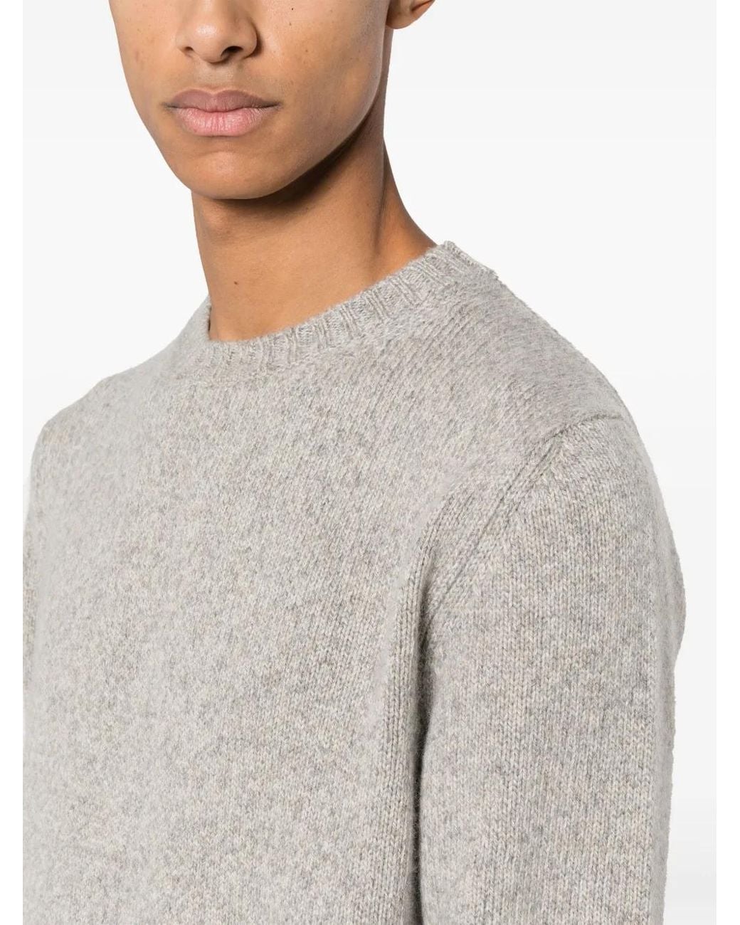 Fedeli Gray Crew-Neck Cashmere Jumper for men
