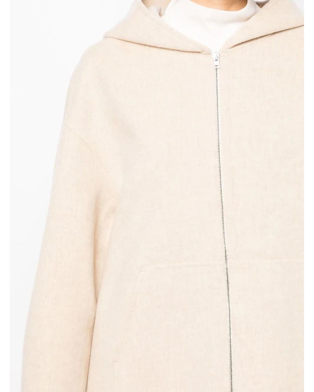 Goen.J Natural Zip-Up Hooded Jacket