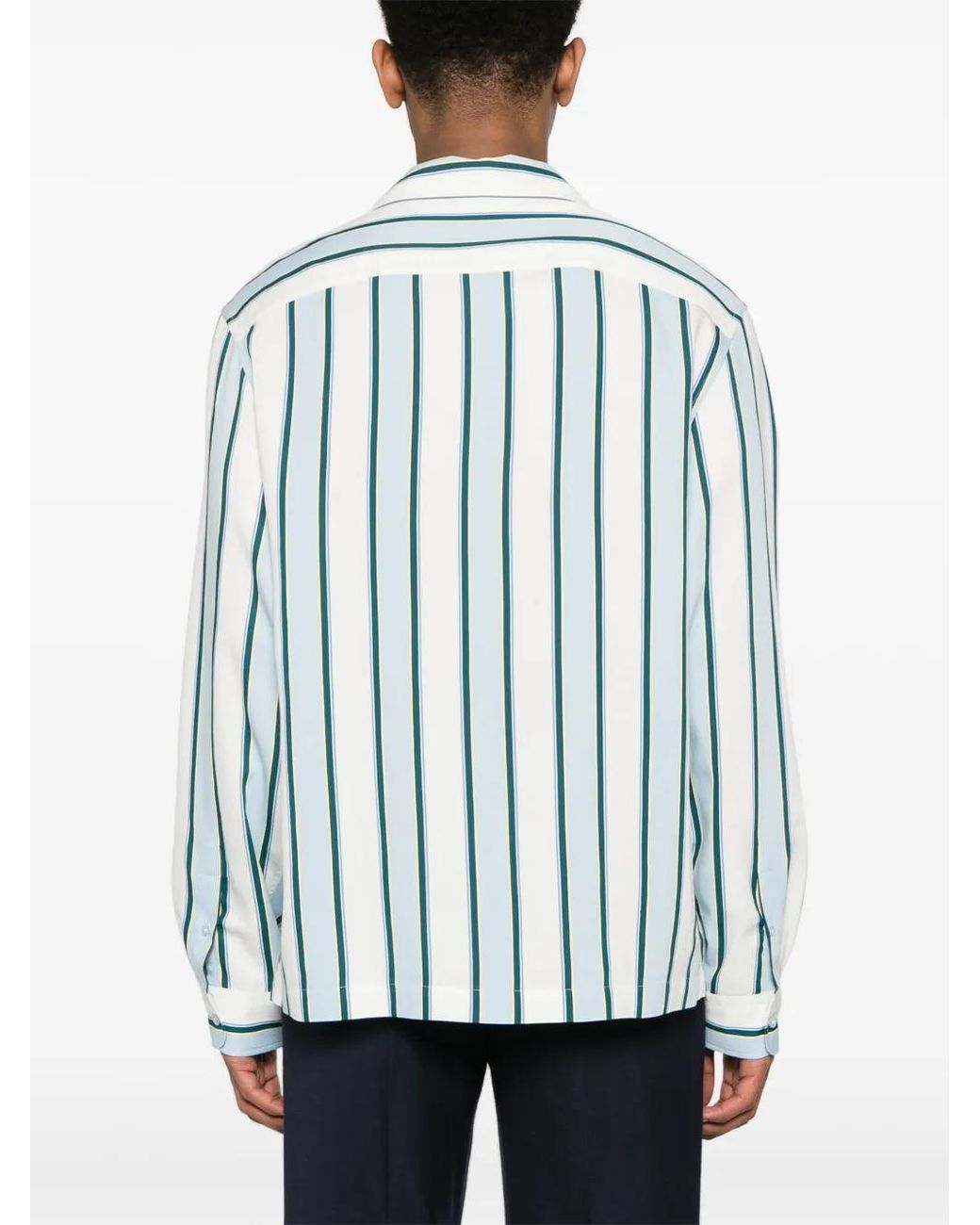 Etro Blue Camicia A Righe for men